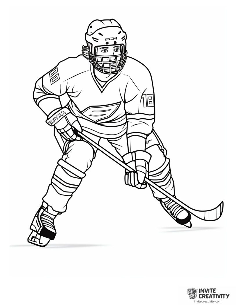 hockey drawing to color