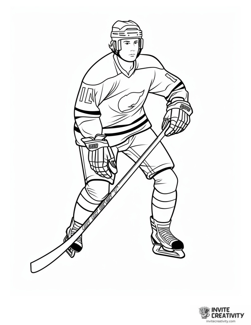 hockey drawing to color