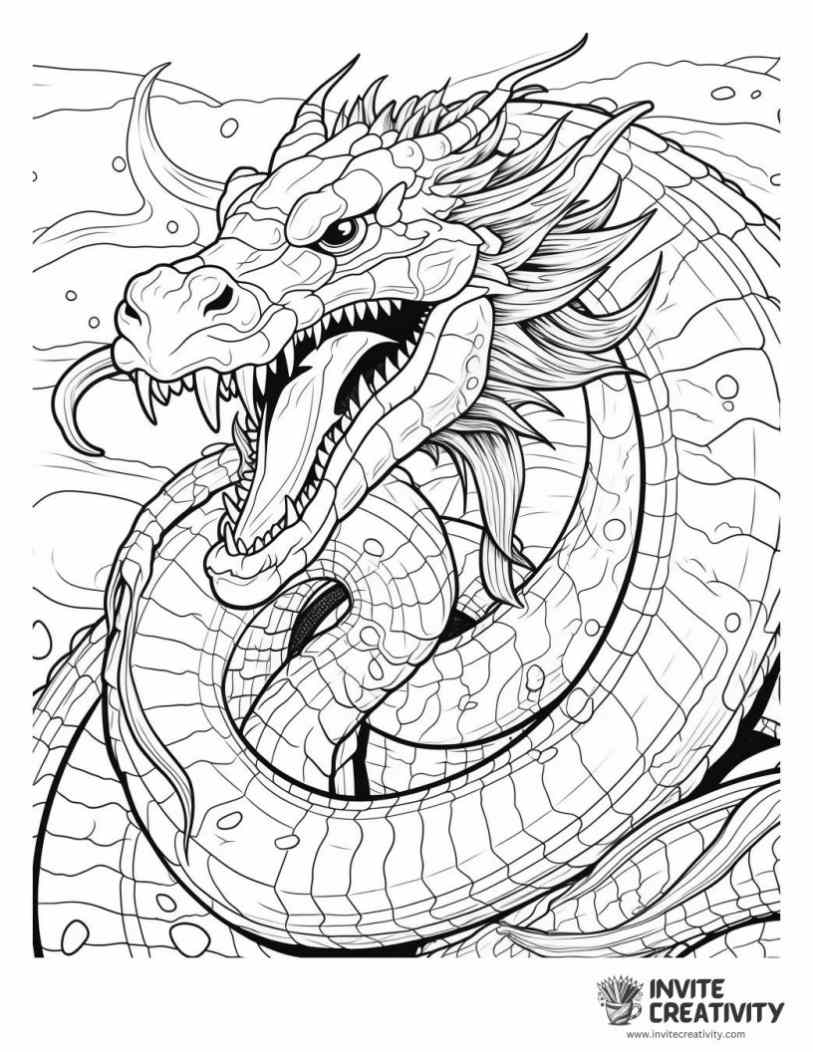 hydra realistic water dragon illustration