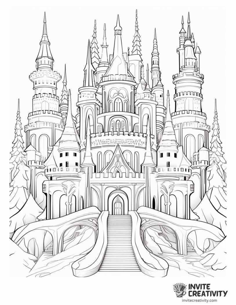 ice castle Coloring sheet of