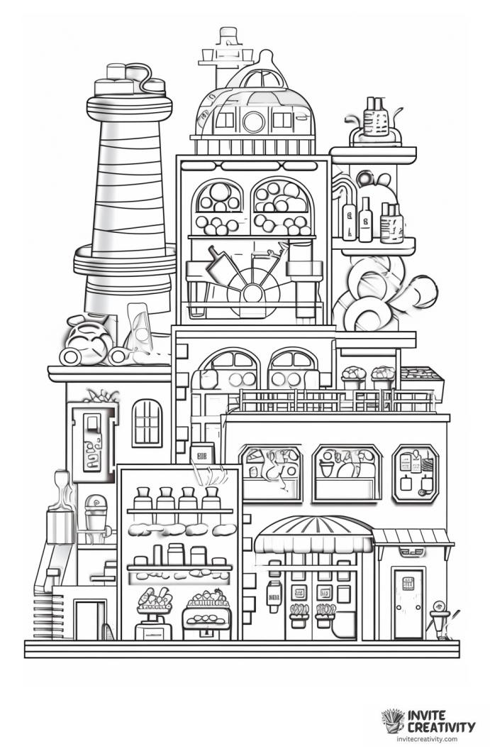 ice cream factory coloring page