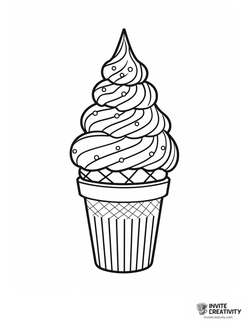 ice cream in cone coloring sheet