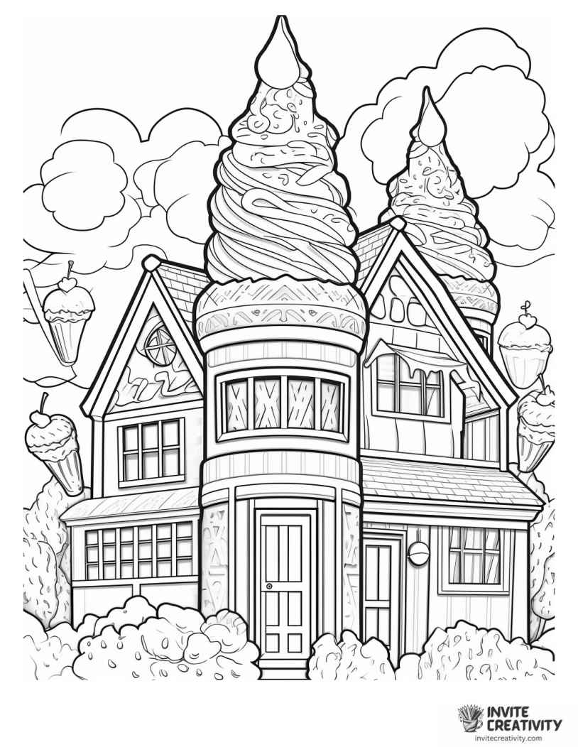 ice cream in summer coloring page