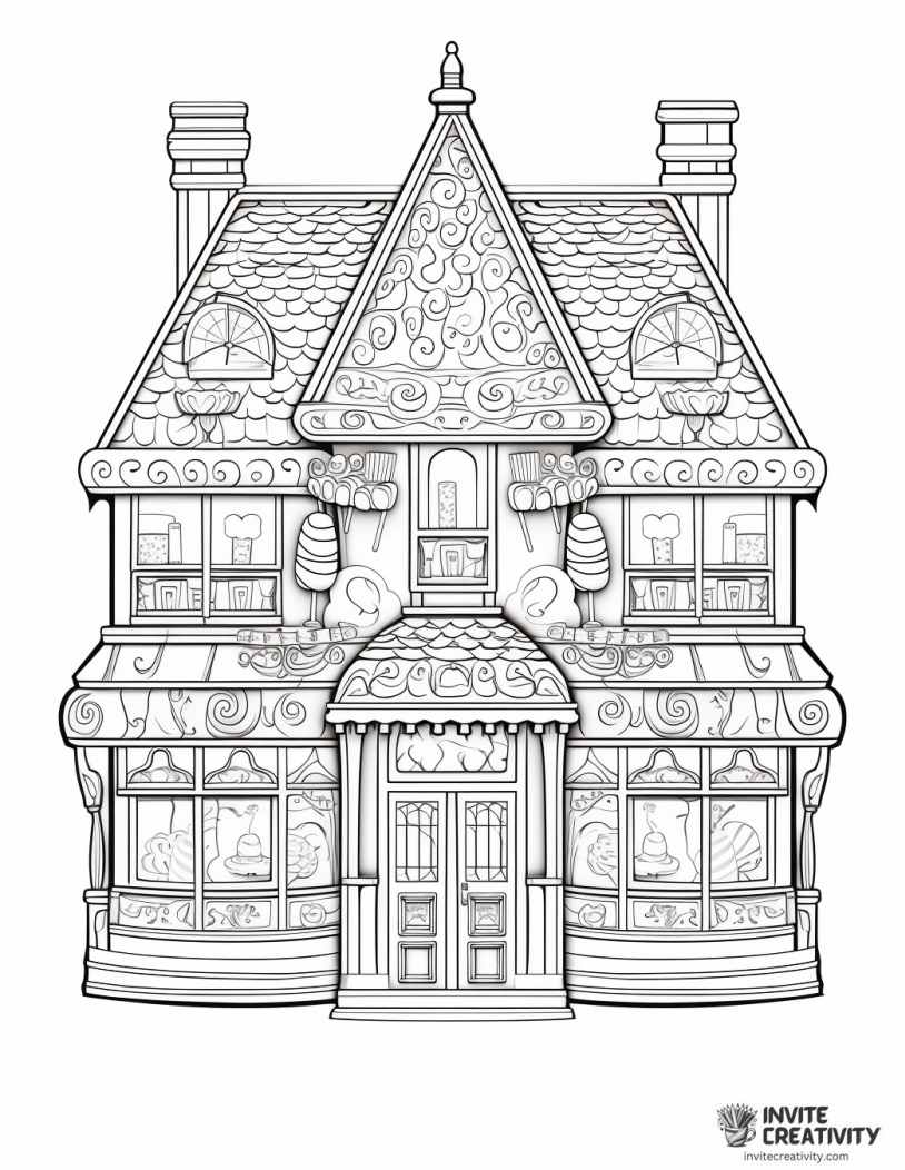 ice cream shopins style coloring page