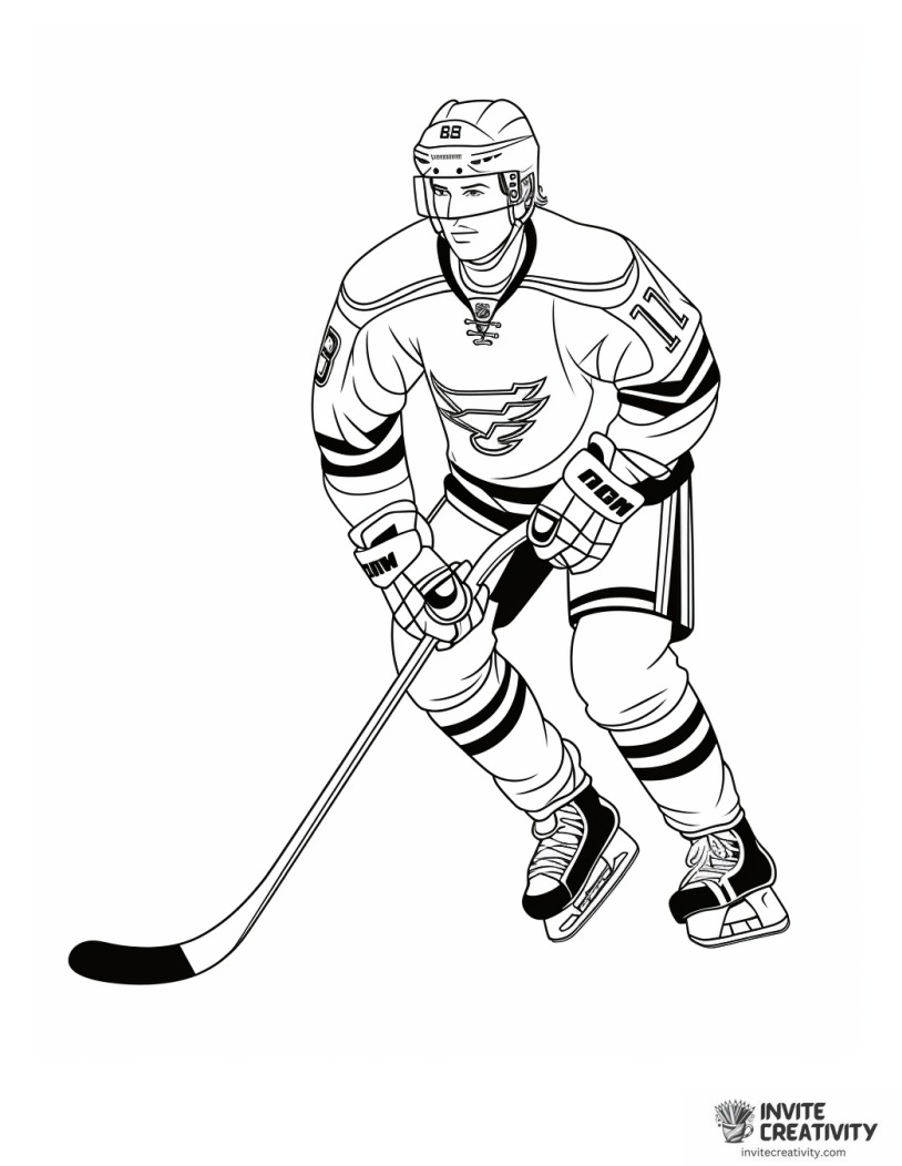 ice hockey coloring page