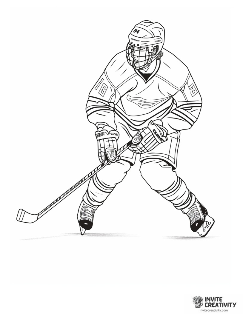 ice hockey coloring sheet