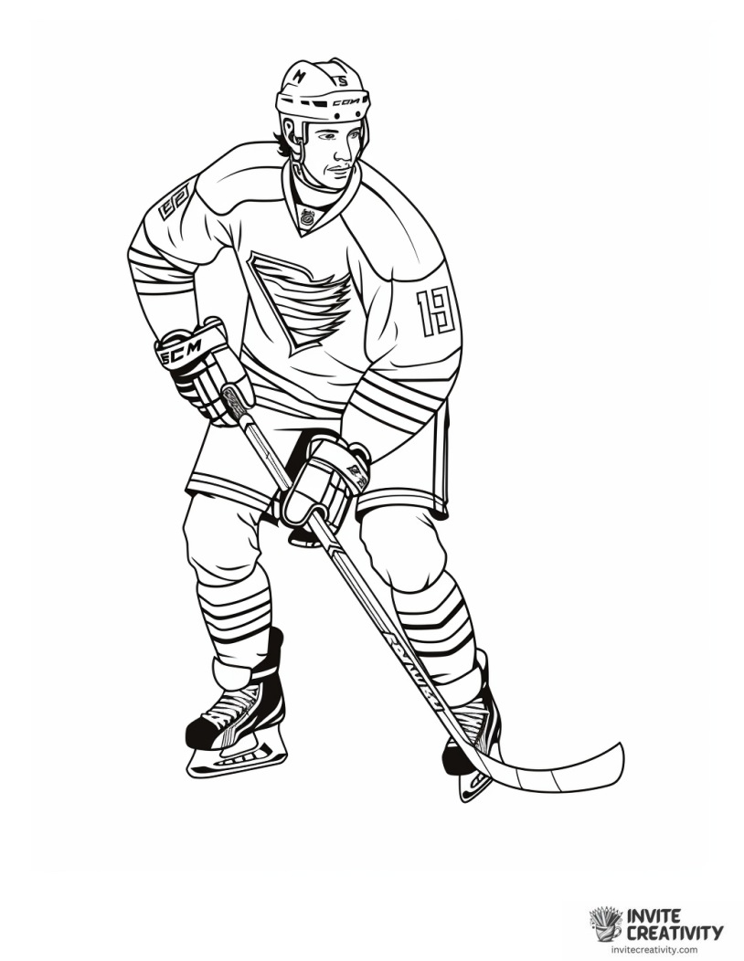 ice hockey game drawing to color
