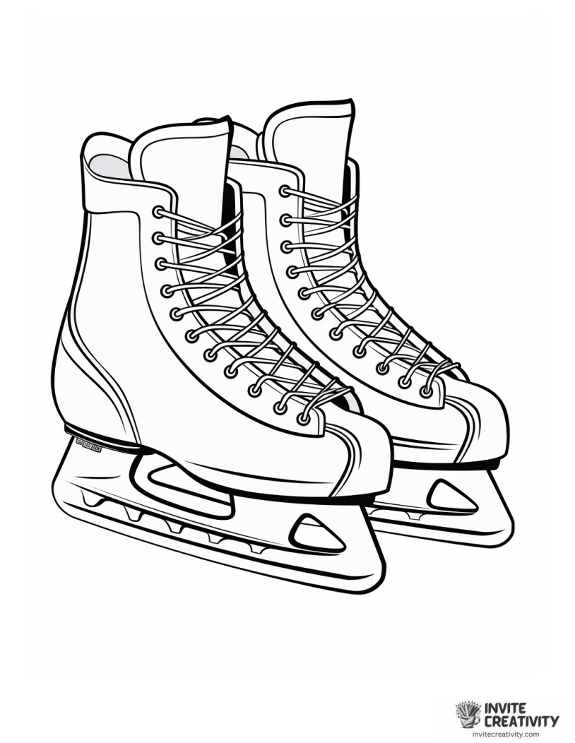 ice skates for hockey coloring sheet