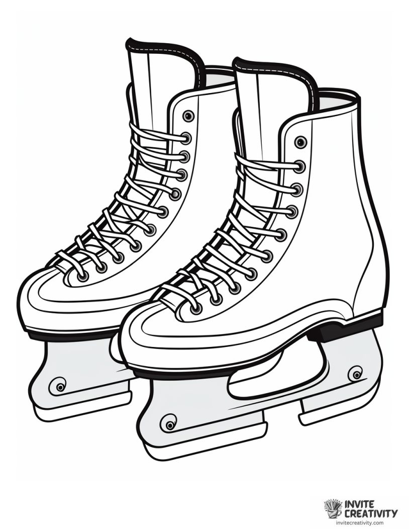 ice skating boots coloring page