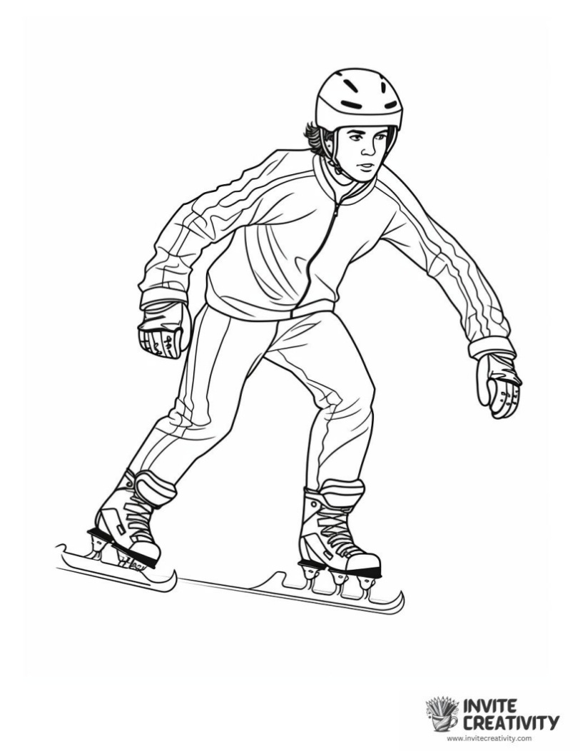 ice skating coloring book page