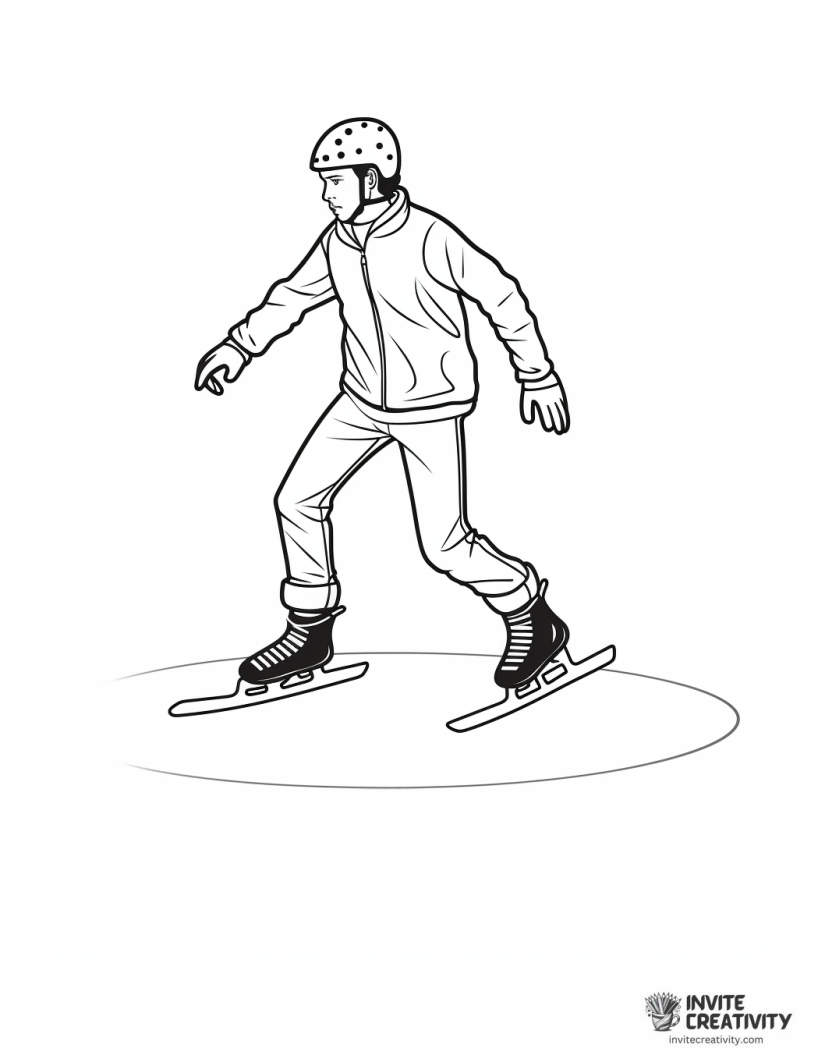 ice skating simple coloring page