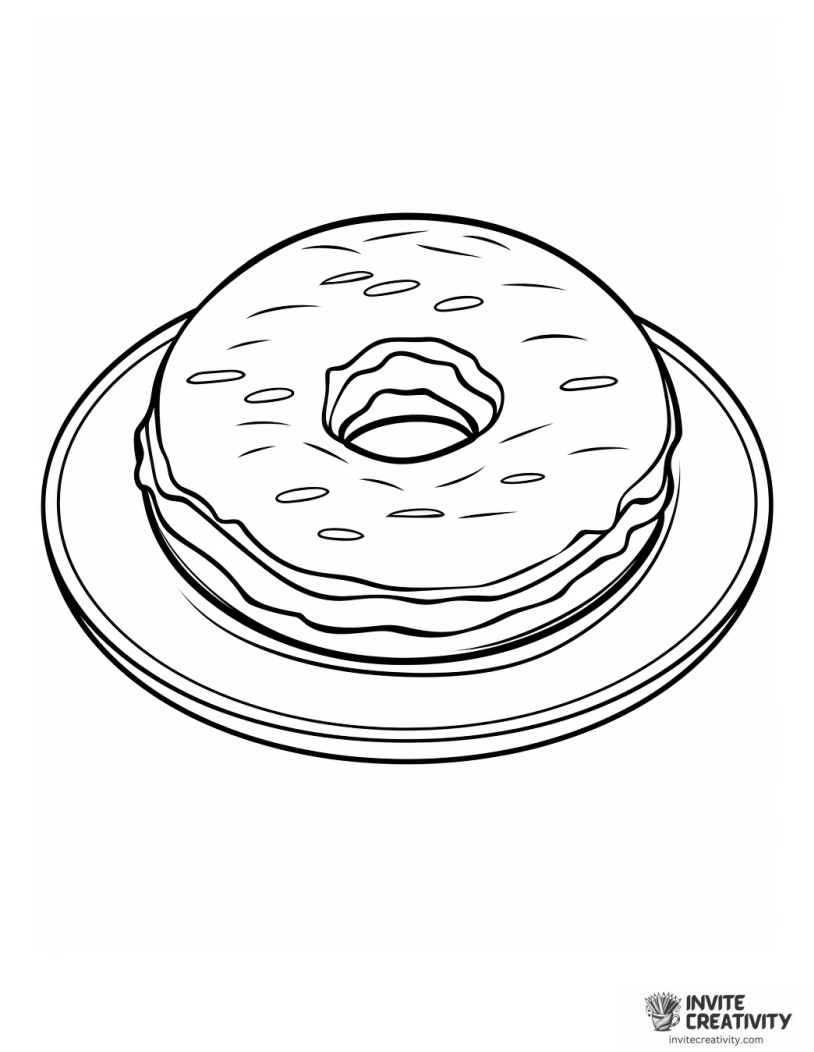iced donut coloring page