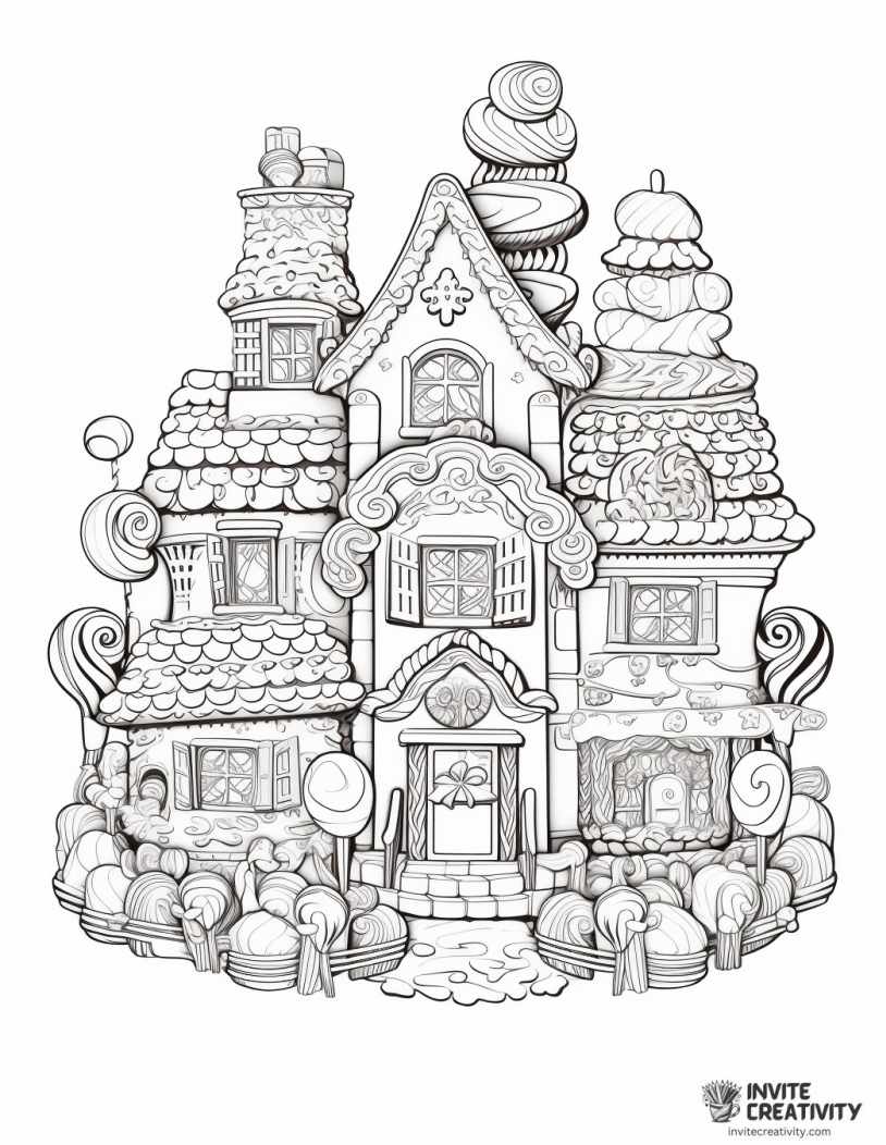 intricate candy coloring page