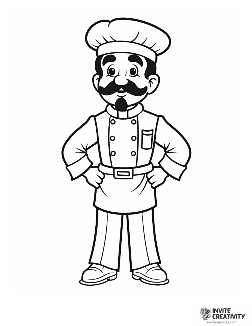 italian chef coloring sheet