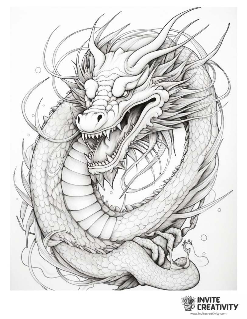 japanese dragon to color