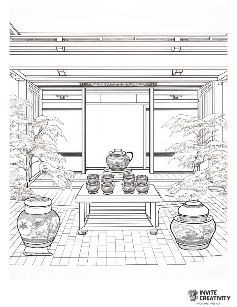 japanese tea ceremony coloring page