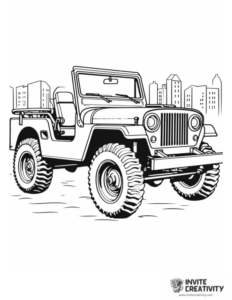 jeep coloring book page
