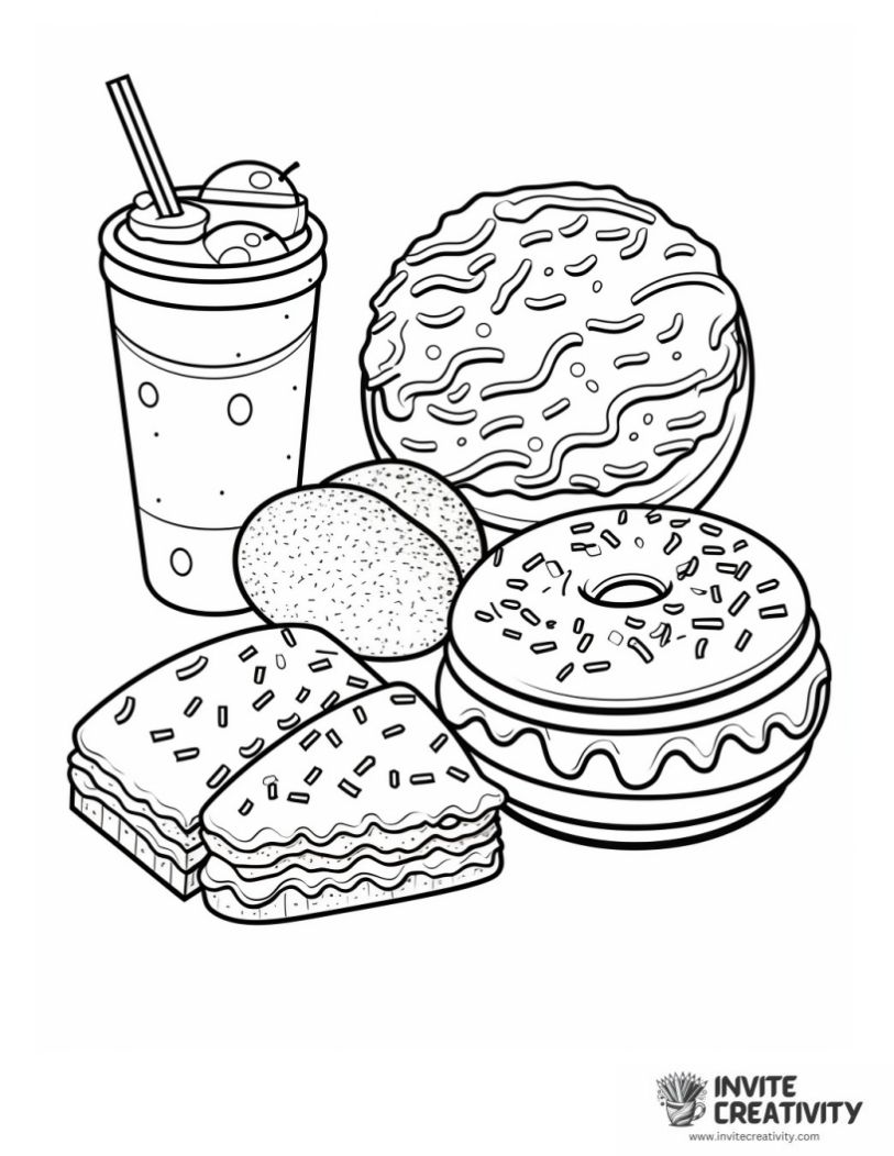 junk food coloring page
