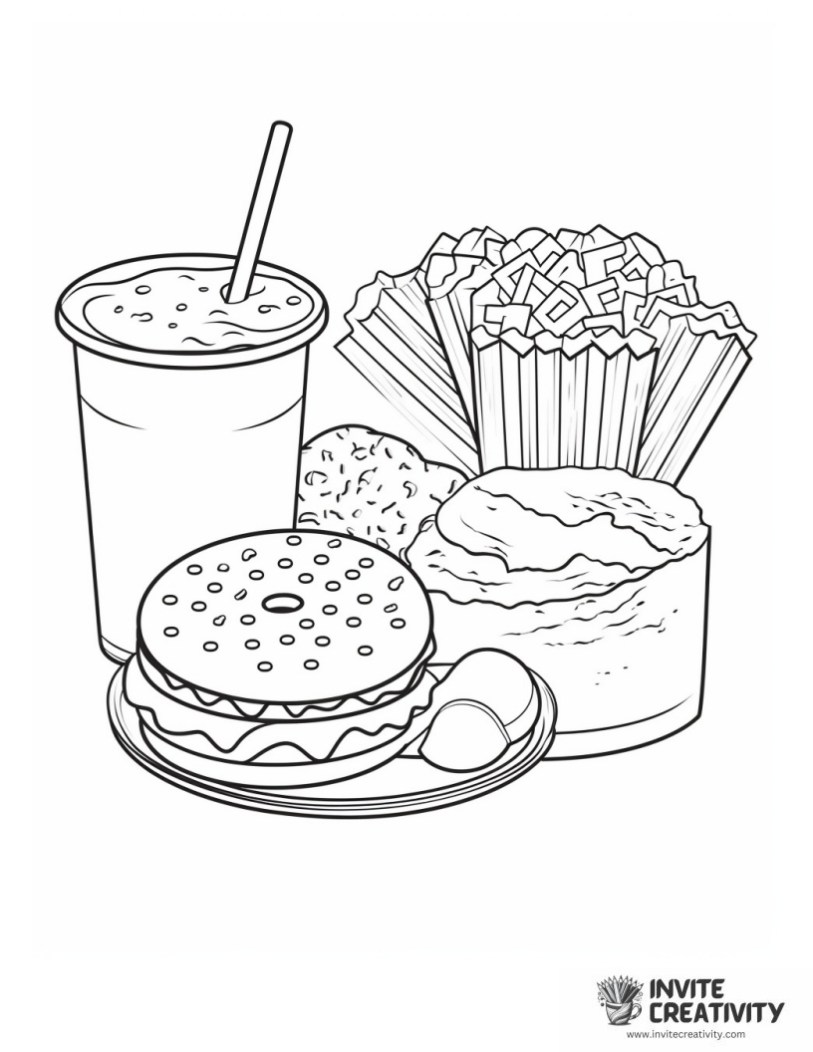 junk food coloring sheet
