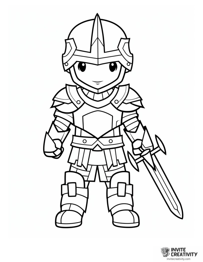 justice knight coloring sheet