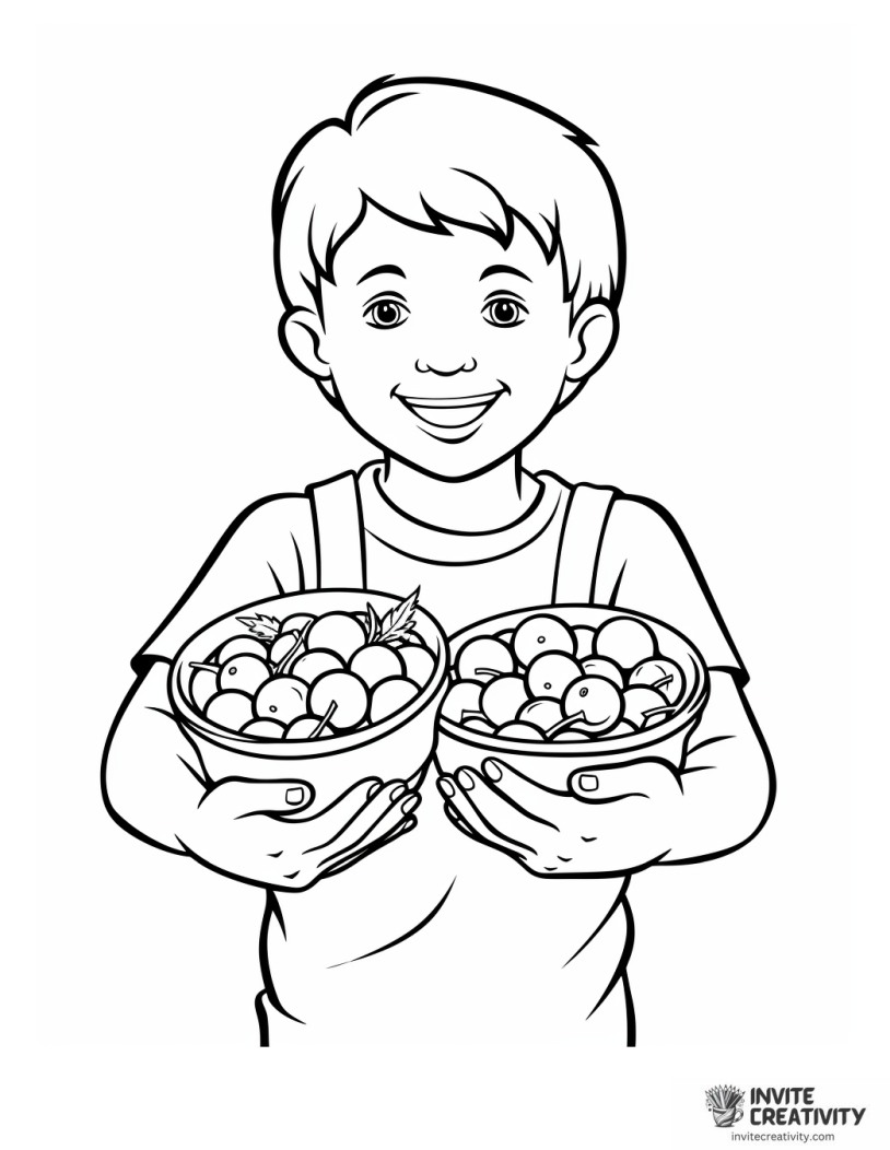 kid holding cherries in their hands