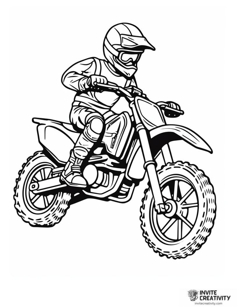 kid's dirt bike drawing to color