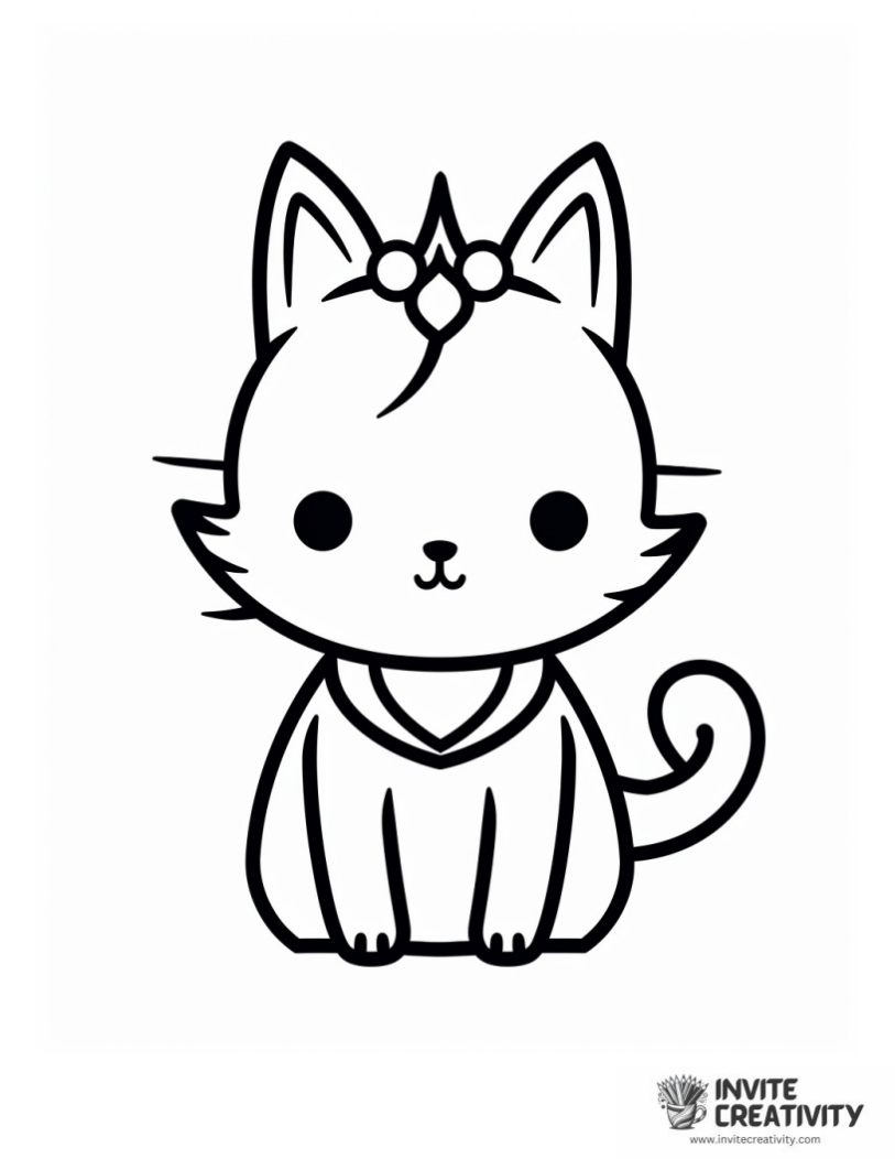 kitty unicorn easy to color