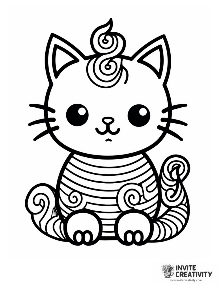 Kitty Unicorn with Spiraling Horn