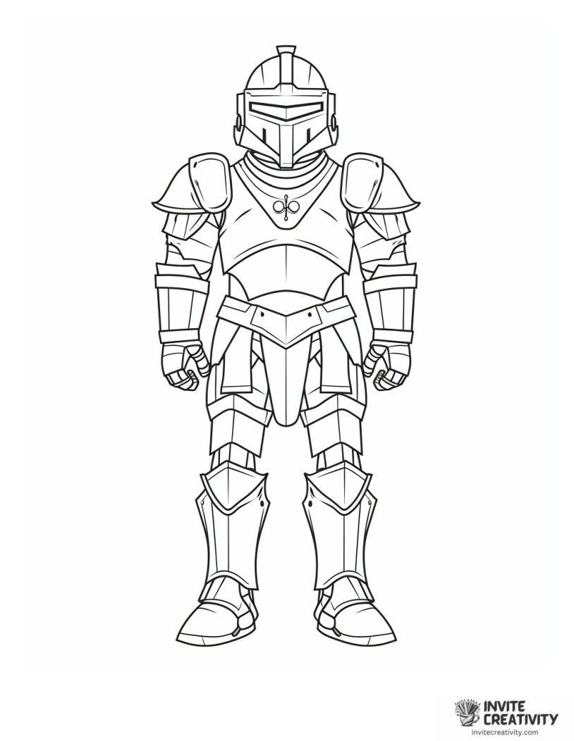 knight armor coloring page