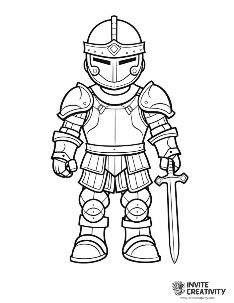 knight coloring book page
