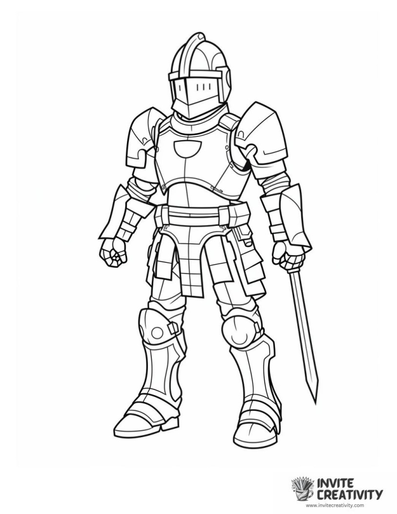 knight coloring page