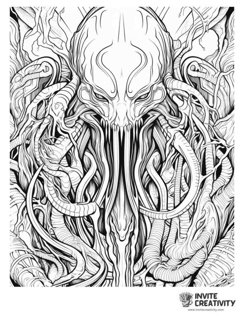 kraken monster coloring page