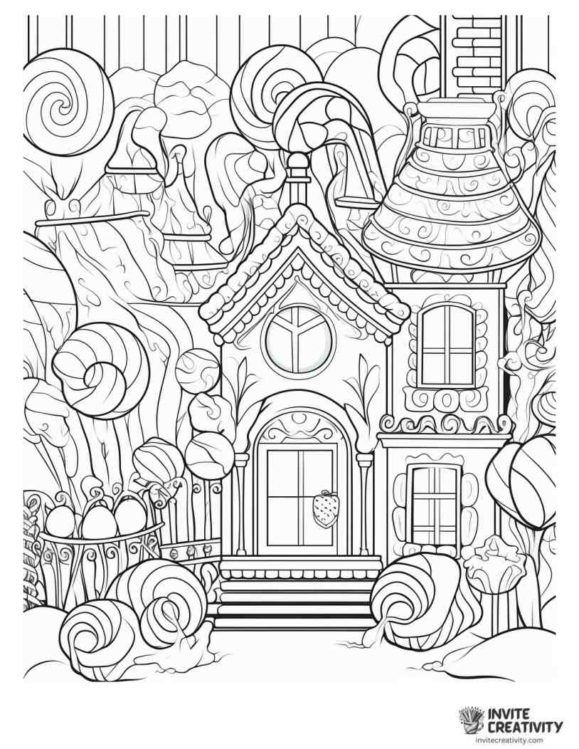 large candy coloring page