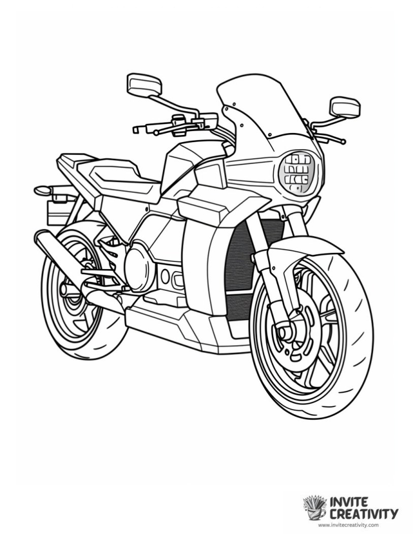 lego motorcycle coloring page