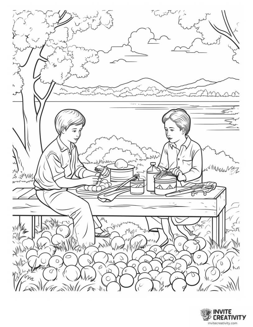 lifelike picnic illustration