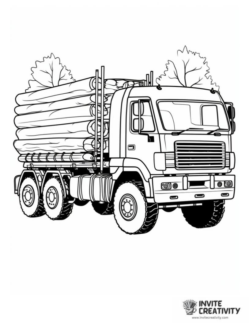 log truck coloring page