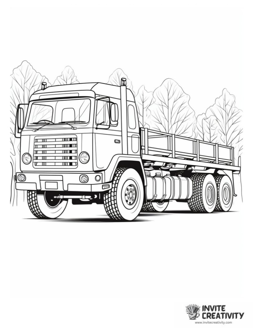 log truck coloring sheet