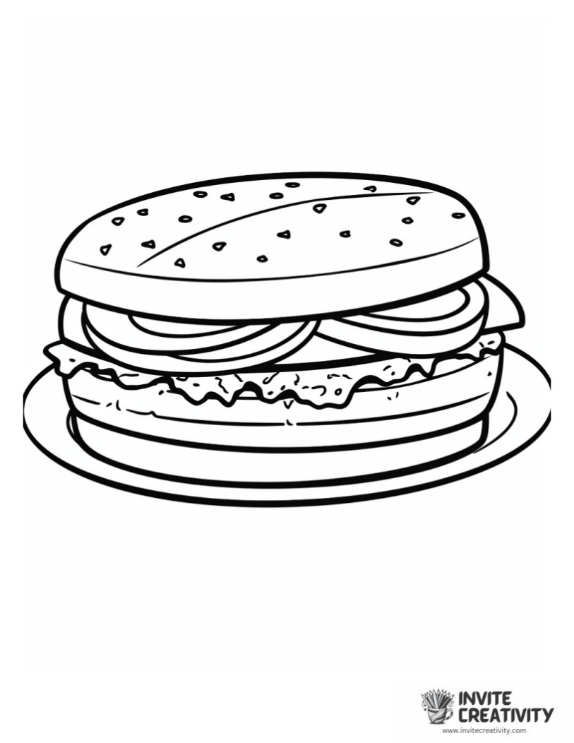 long sandwich coloring page