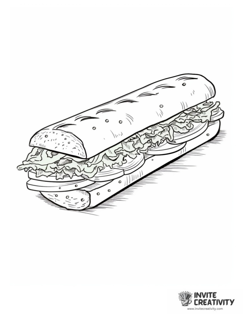 long sandwich coloring sheet