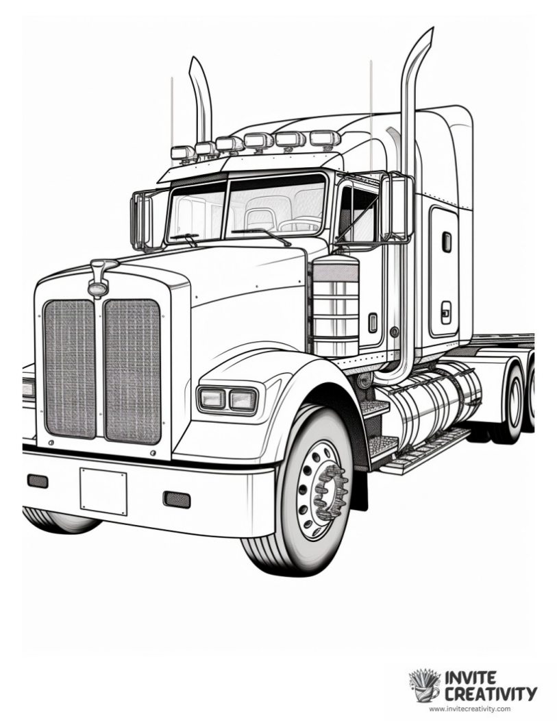 mack truck coloring page