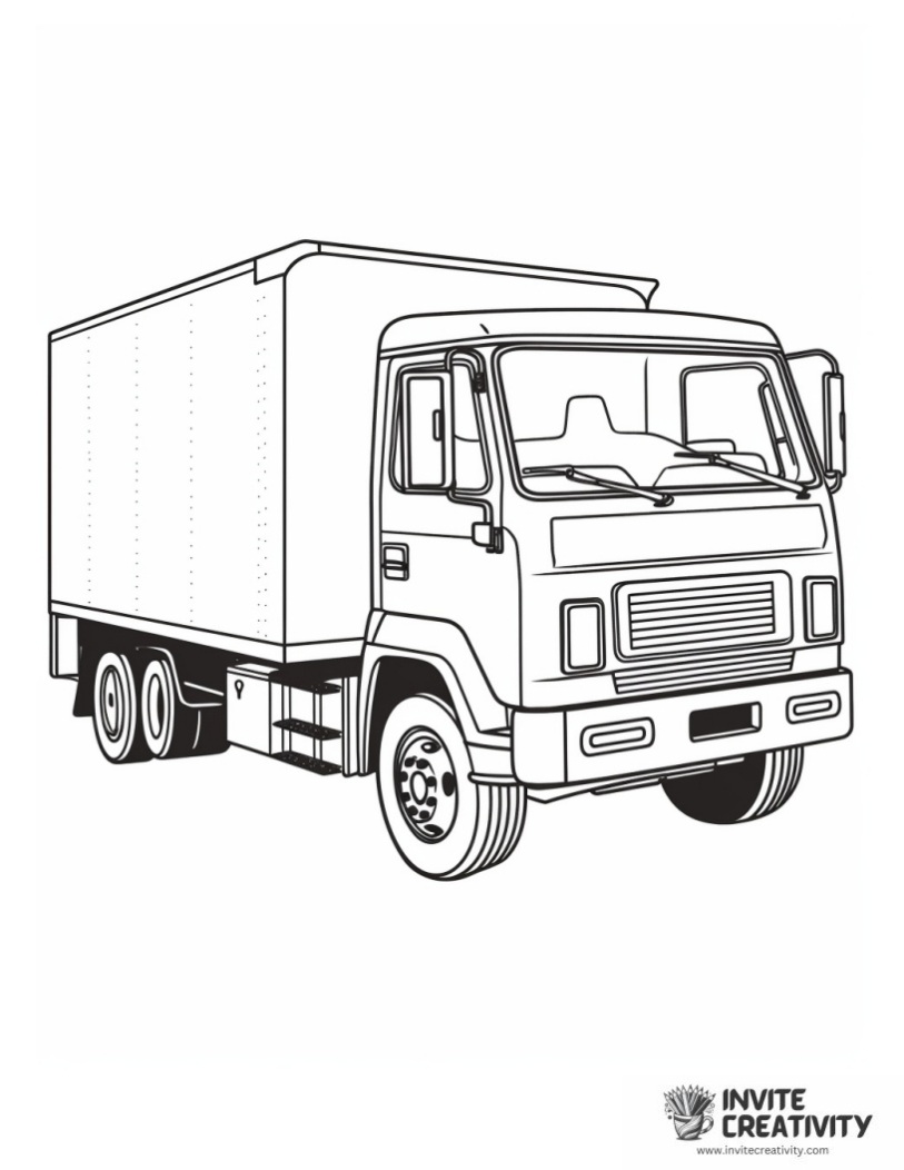 mail truck coloring page