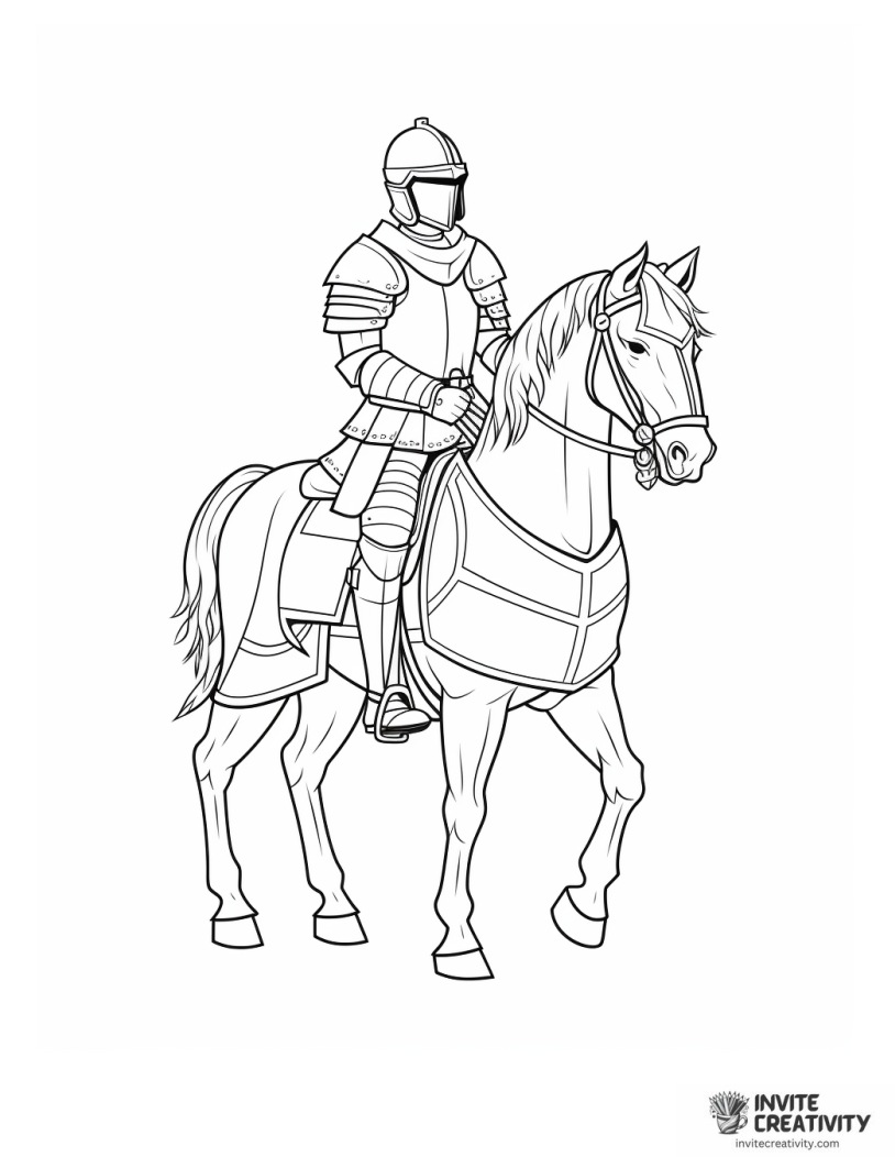 medieval knight coloring page