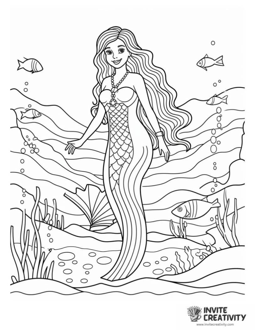 mermaid coloring sheet