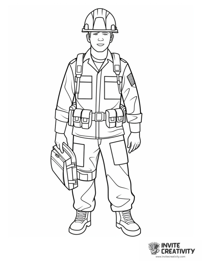 military occupation coloring book page