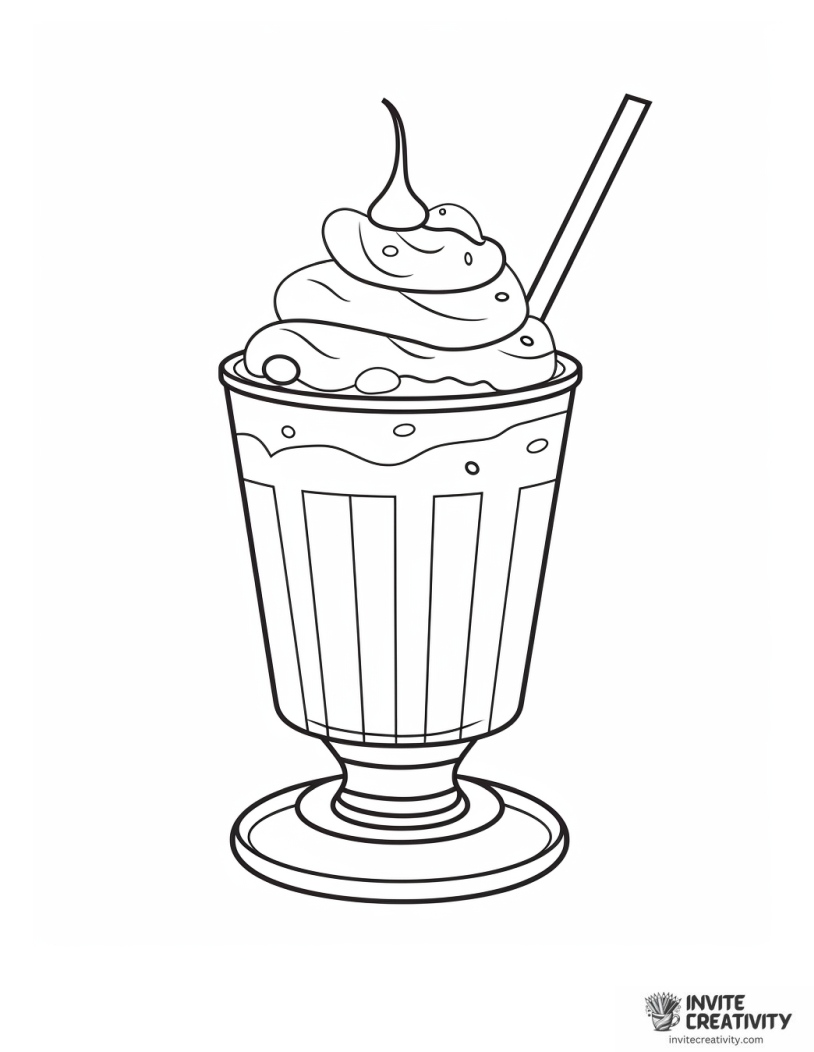 milkshake coloring page