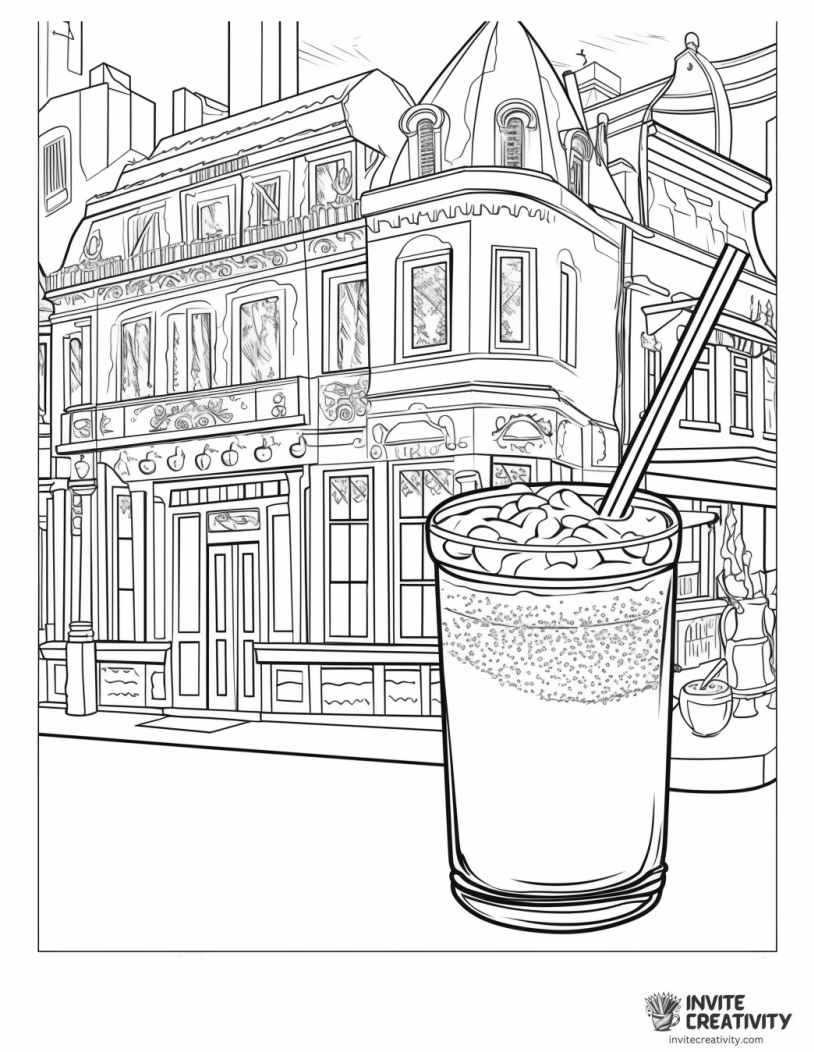 milkshake detailed coloring page