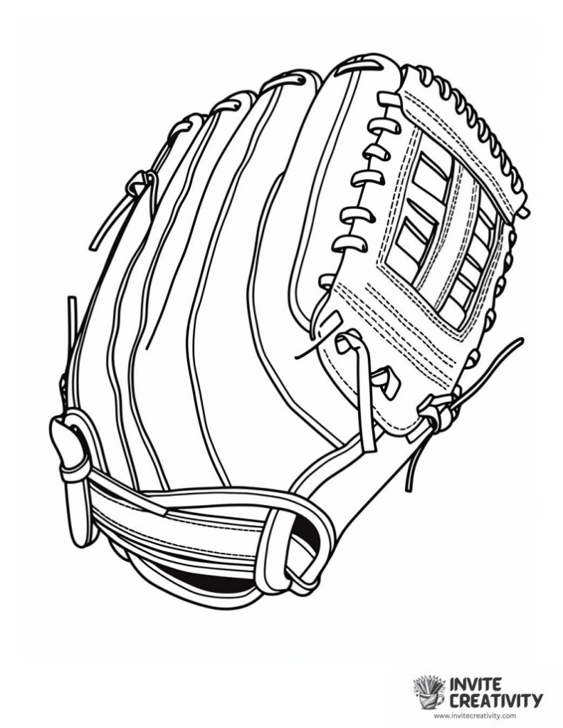mlb baseball glove page to color