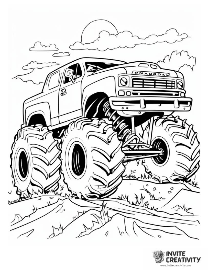 monster truck coloring page