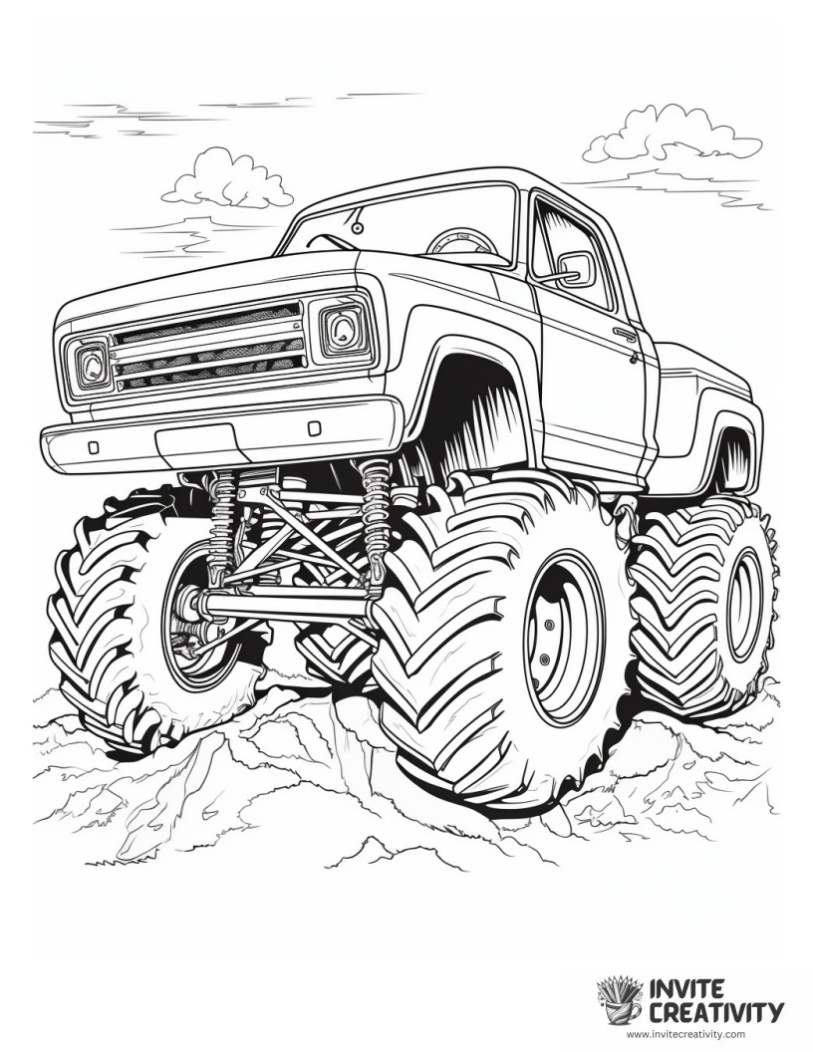 monster truck to color