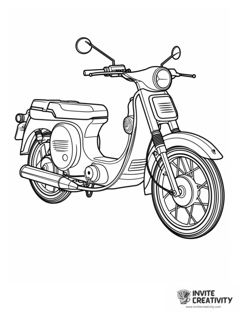 moped coloring page